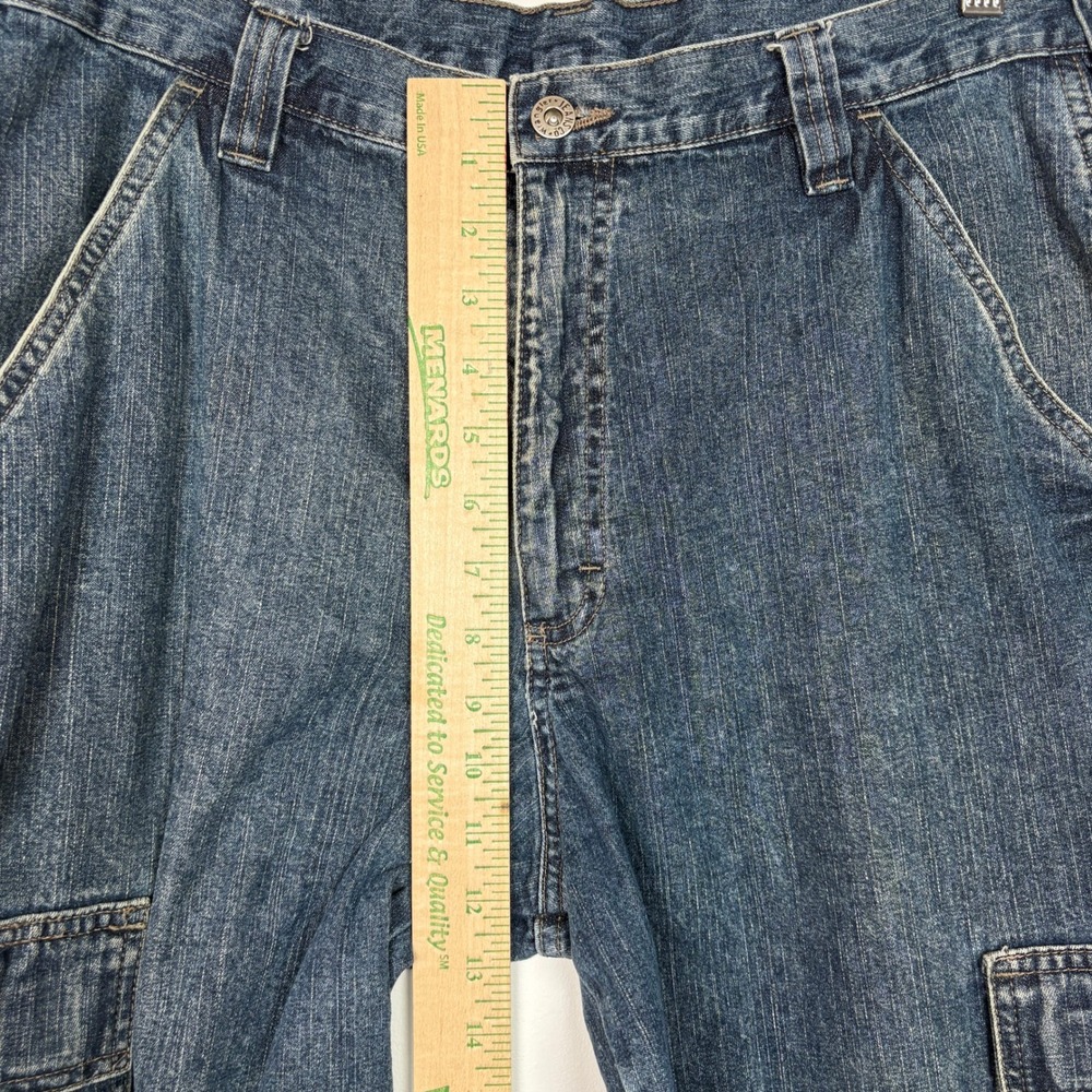 Wrangler Men Cargo Jeans 34x30 Blue Denim Utility Workwear Relaxed Western Baggy - Picture 9 of 14